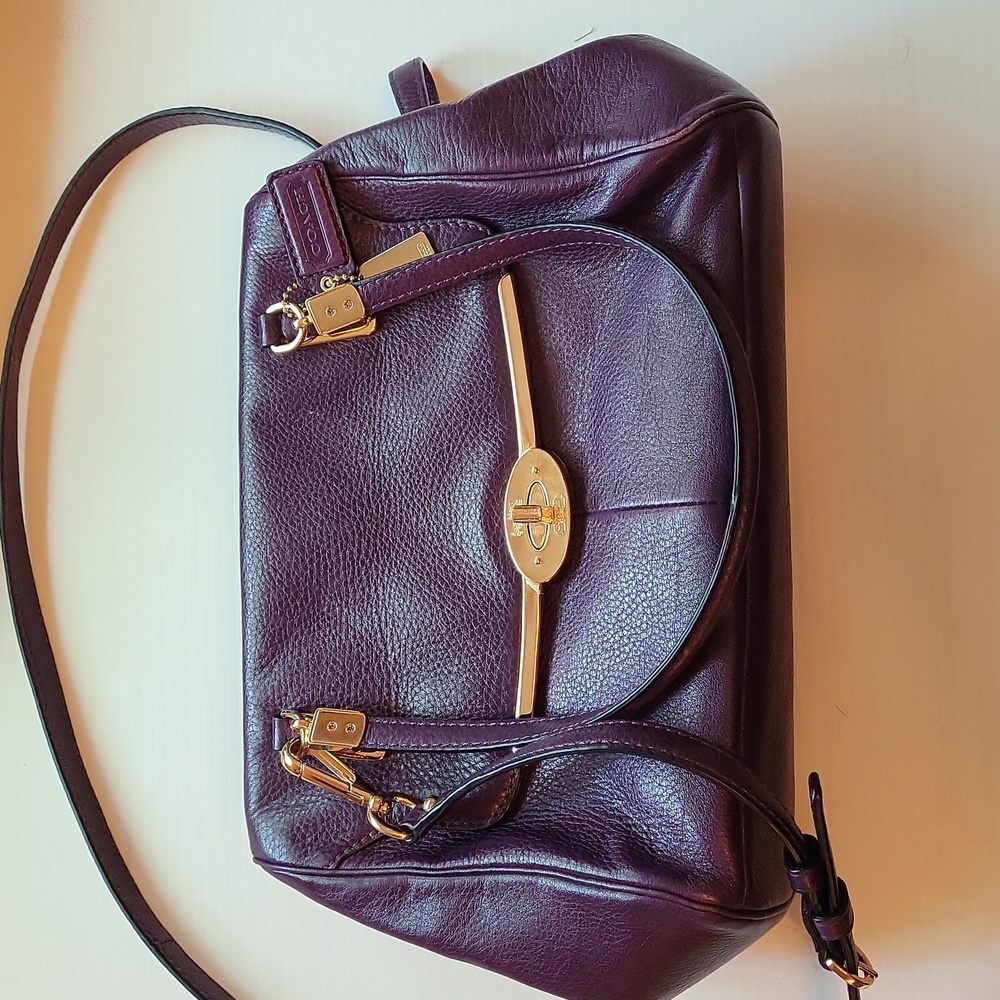 Coach Purple Leather Women's Crossbody Shoulder Bag - Hand Bag #G1394-25169